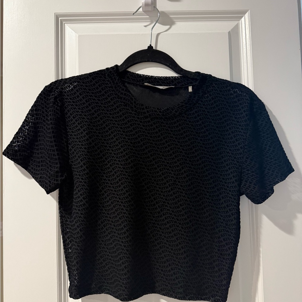 Kith Velvet Logo Burnout Crop short sleeve